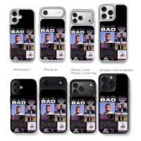 Bad Bunny 2024 photo collage Chris Brown Phone Case Black Electroplated Silver For Iphone 11 To 17