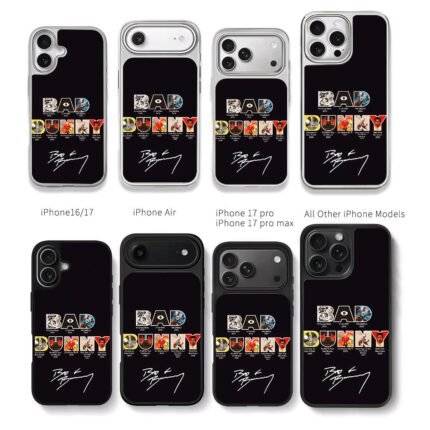 Bad Bunny album art autograph Chris Brown Phone Case Black Electroplated Silver For Iphone 11 To 17