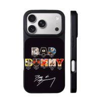 Bad Bunny album art autograph iPhone 17 Pro Max Black Case