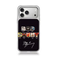 Bad Bunny album art autograph iPhone 17 Pro Max Electroplated Silver Case1