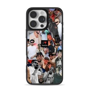 Bad Bunny Benito photo collage iPhone 16 Pro Max Black Case