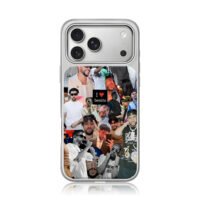 Bad Bunny Benito photo collage iPhone 17 Pro Max Electroplated Silver Case1