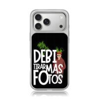 Bad Bunny cartoon palm text iPhone 17 Pro Max Electroplated Silver Case1