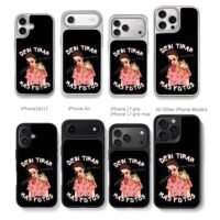 Bad Bunny cartoon with lizard Chris Brown Phone Case Black Electroplated Silver For Iphone 11 To 17