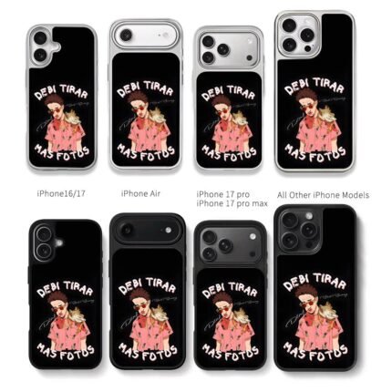 Bad Bunny cartoon with lizard Chris Brown Phone Case Black Electroplated Silver For Iphone 11 To 17