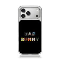 BAD BUNNY collage letter art iPhone 17 Pro Max Electroplated Silver Case1