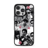 Bad Bunny collage red lips Phone Case for iPhone 11-17 & Samsung Galaxy S24-S26