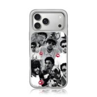 Bad Bunny collage red lips iPhone 17 Pro Max Electroplated Silver Case1