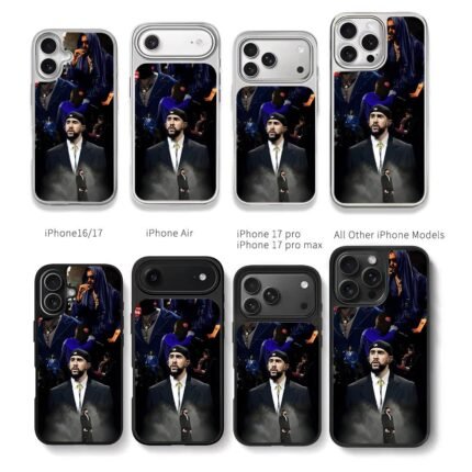 Bad Bunny concert collage Chris Brown Phone Case Black Electroplated Silver For Iphone 11 To 17