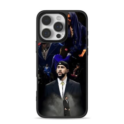 Bad Bunny concert collage iPhone 16 Pro Max Black Case