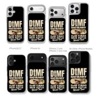 Bad Bunny DtMF frog tour Chris Brown Phone Case Black Electroplated Silver For Iphone 11 To 17