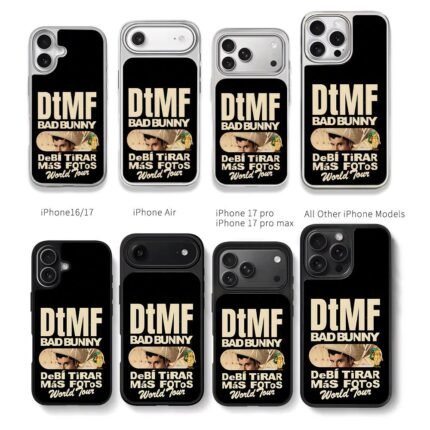 Bad Bunny DtMF frog tour Chris Brown Phone Case Black Electroplated Silver For Iphone 11 To 17