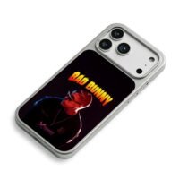 Bad Bunny flame text X100pre iPhone 17 Pro Max Electroplated Silver Case2