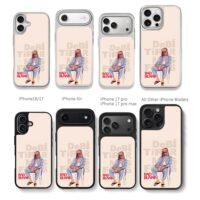 Bad Bunny in suit and ushanka Chris Brown Phone Case Black Electroplated Silver For Iphone 11 To 17
