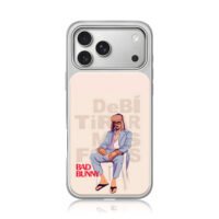 Bad Bunny in suit and ushanka iPhone 17 Pro Max Electroplated Silver Case1