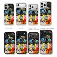 Bad Bunny logo album collage Chris Brown Phone Case Black Electroplated Silver For Iphone 11 To 17
