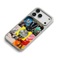 Bad Bunny logo album collage iPhone 17 Pro Max Electroplated Silver Case2