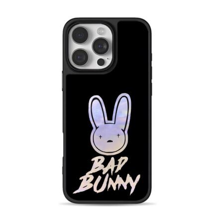 Bad Bunny logo and BAD BUNNY text iPhone 16 Pro Max Black Case