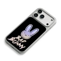 Bad Bunny logo and BAD BUNNY text iPhone 17 Pro Max Electroplated Silver Case2