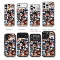Bad Bunny multi photo collage Chris Brown Phone Case Black Electroplated Silver For Iphone 11 To 17