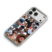 Bad Bunny multi photo collage iPhone 17 Pro Max Electroplated Silver Case2