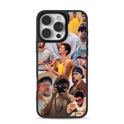 Bad Bunny multi pose collage iPhone 16 Pro Max Black Case