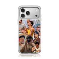 Bad Bunny multi pose collage iPhone 17 Pro Max Electroplated Silver Case1