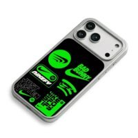 Bad Bunny Nike Spotify neon prints iPhone 17 Pro Max Electroplated Silver Case2