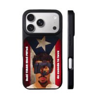 Bad Bunny PR flag camera face iPhone 17 Pro Max Black Case