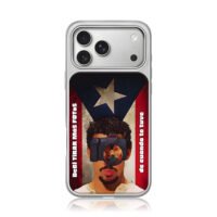 Bad Bunny PR flag camera face iPhone 17 Pro Max Electroplated Silver Case1