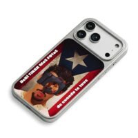 Bad Bunny PR flag camera face iPhone 17 Pro Max Electroplated Silver Case2
