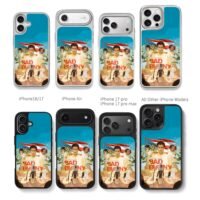 Bad Bunny PR tropical flag art Chris Brown Phone Case Black Electroplated Silver For Iphone 11 To 17