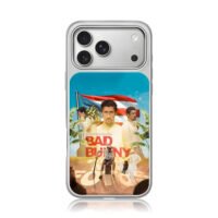 Bad Bunny PR tropical flag art iPhone 17 Pro Max Electroplated Silver Case1