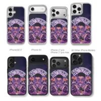 Bad Bunny purple neon collage Chris Brown Phone Case Black Electroplated Silver For Iphone 11 To 17