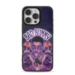 Bad Bunny purple neon collage iPhone 16 Pro Max Black Case