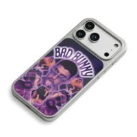Bad Bunny purple neon collage iPhone 17 Pro Max Electroplated Silver Case2