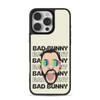 Bad Bunny rainbow heart shades iPhone 16 Pro Max Black Case
