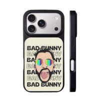 Bad Bunny rainbow heart shades iPhone 17 Pro Max Black Case