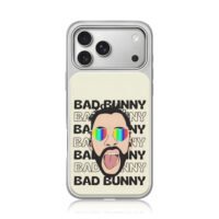 Bad Bunny rainbow heart shades iPhone 17 Pro Max Electroplated Silver Case1