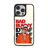 Bad Bunny red black text art iPhone 16 Pro Max Black Case