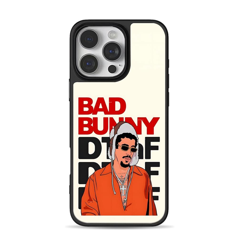 Bad Bunny red black text art iPhone 16 Pro Max Black Case Bad Bunny red black text art iPhone 16 Pro Max Black Case