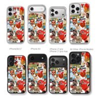 Bad Bunny red heart stickers Chris Brown Phone Case Black Electroplated Silver For Iphone 11 To 17