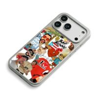 Bad Bunny red heart stickers iPhone 17 Pro Max Electroplated Silver Case2