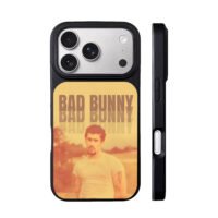 Bad Bunny repeated text photo iPhone 17 Pro Max Black Case