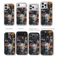 Bad Bunny sunflower collage Chris Brown Phone Case Black Electroplated Silver For Iphone 11 To 17