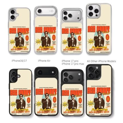 Bad Bunny Super Bowl poster Chris Brown Phone Case Black Electroplated Silver For Iphone 11 To 17