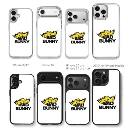 Bad Bunny with yellow sombrero Chris Brown Phone Case Black Electroplated Silver For Iphone 11 To 17