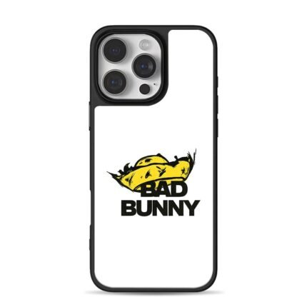 Bad Bunny with yellow sombrero iPhone 16 Pro Max Black Case
