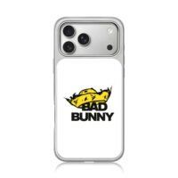 Bad Bunny with yellow sombrero iPhone 17 Pro Max Electroplated Silver Case1