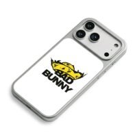 Bad Bunny with yellow sombrero iPhone 17 Pro Max Electroplated Silver Case2